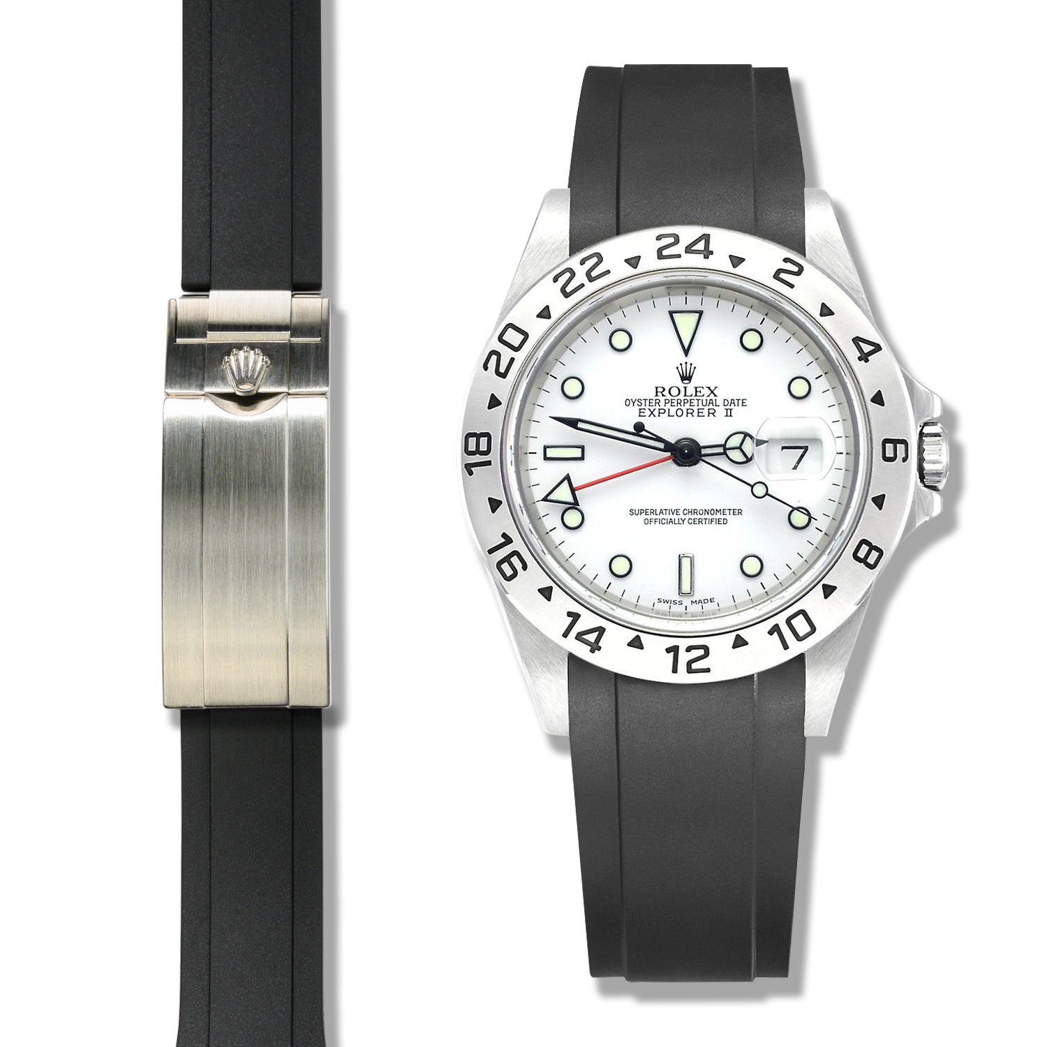 16570 Polar On Leather 16570 On Strap Rolex Explorer Ii 16570