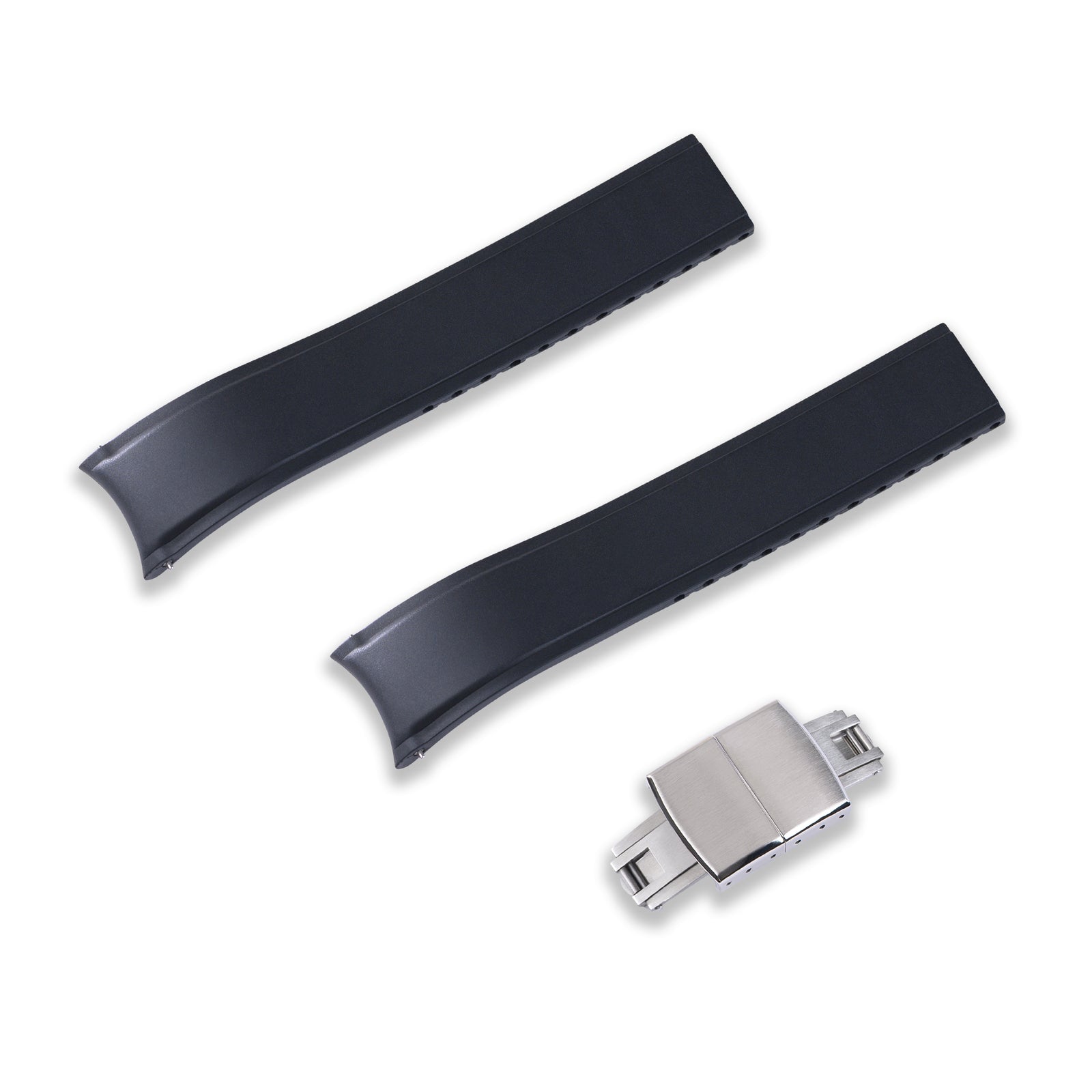 20MM FLEXI-CURVED END FKM RUBBER STRAP (CX03) – Crafter Blue