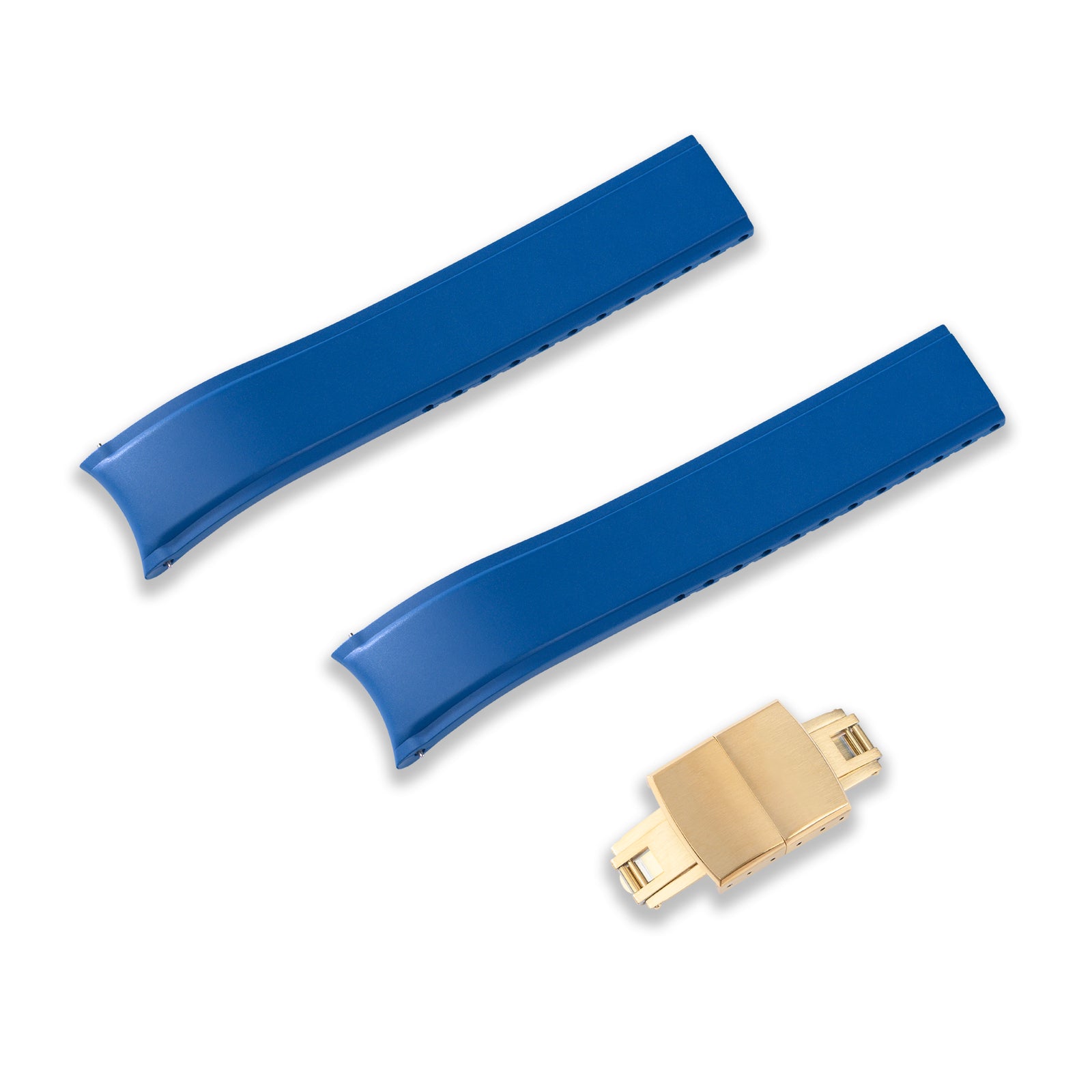 22MM FLEXI-CURVED END FKM RUBBER STRAP (CX03) – Crafter Blue