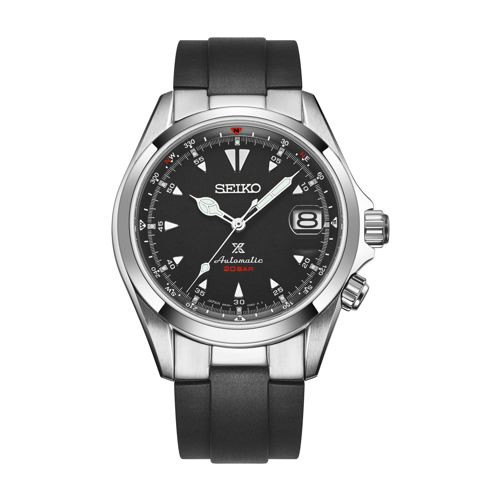 FKM RUBBER STRAP WITH END LINKS FOR SEIKO ALPINIST (MX03-117