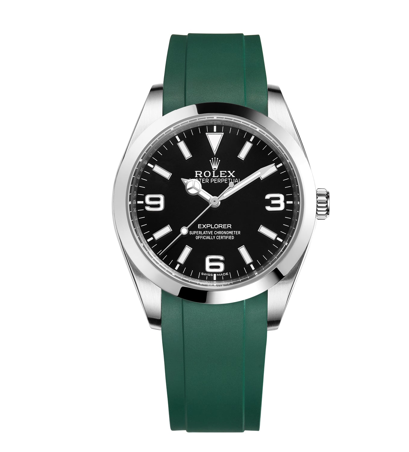 FKM Rubber Watch Strap for Rolex Explorer 214270