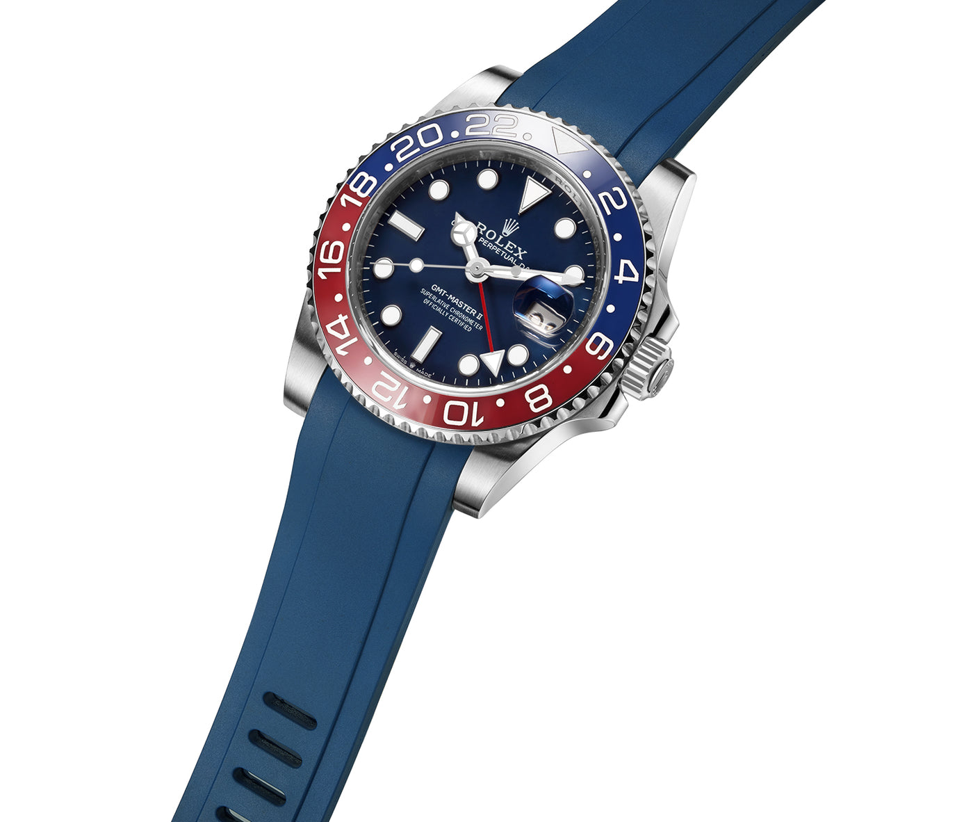 Curved End Rubber Strap for ROLEX GMT MASTER II Ceramic Ref