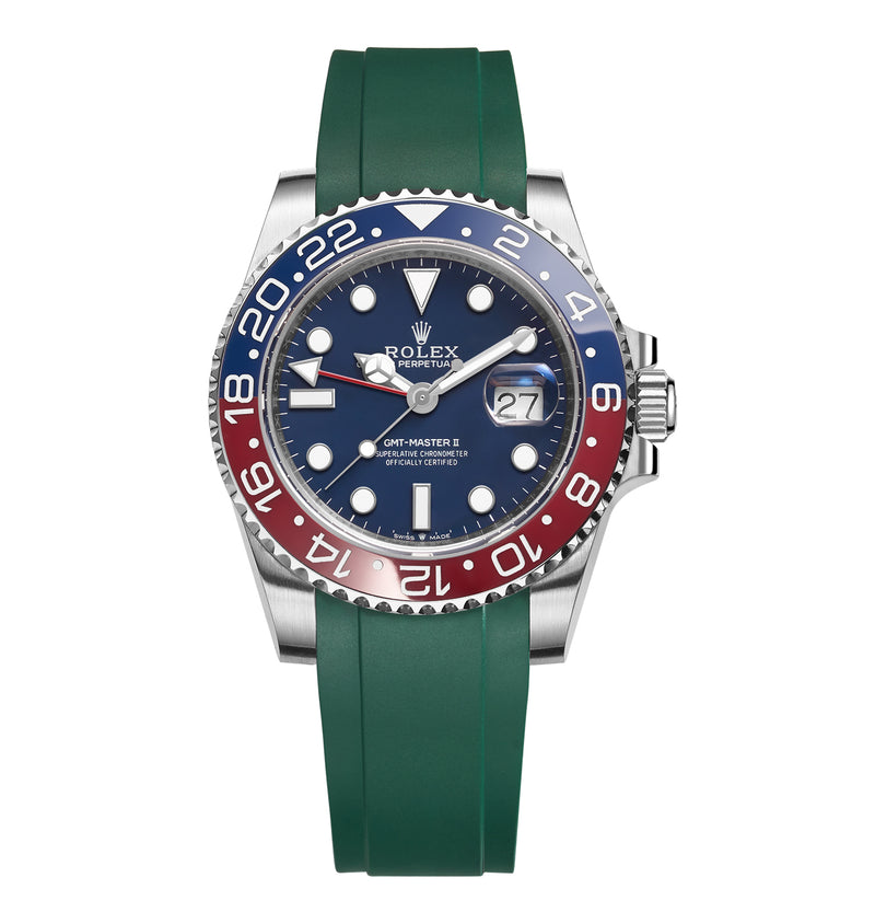 Gmt Master Rubber B Watch Bands Curved End Rubber Strap For