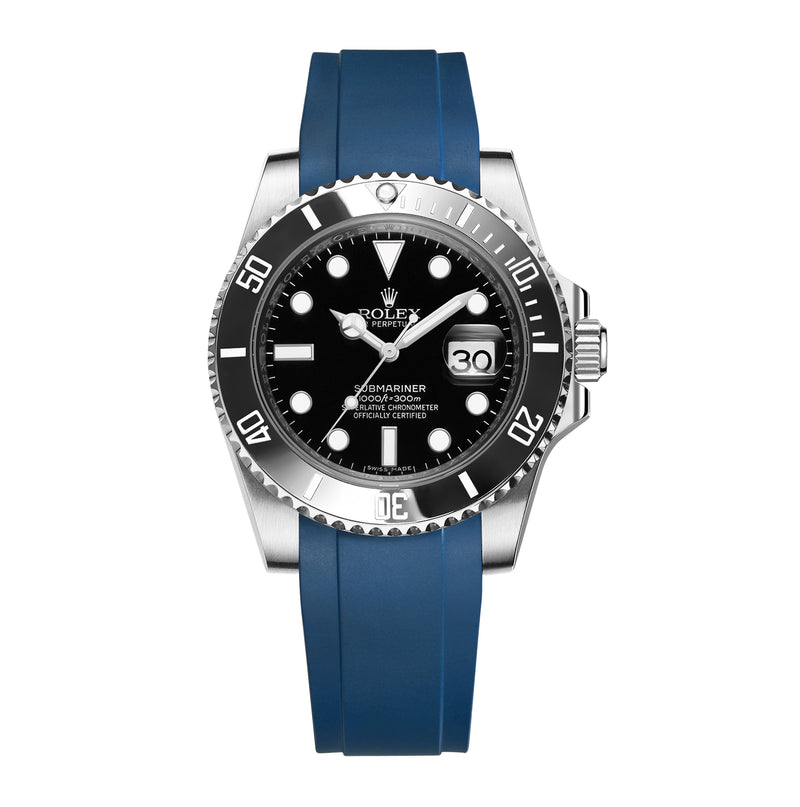 Blue Submariner Leather Strap Leather Strap Rolex Submariner